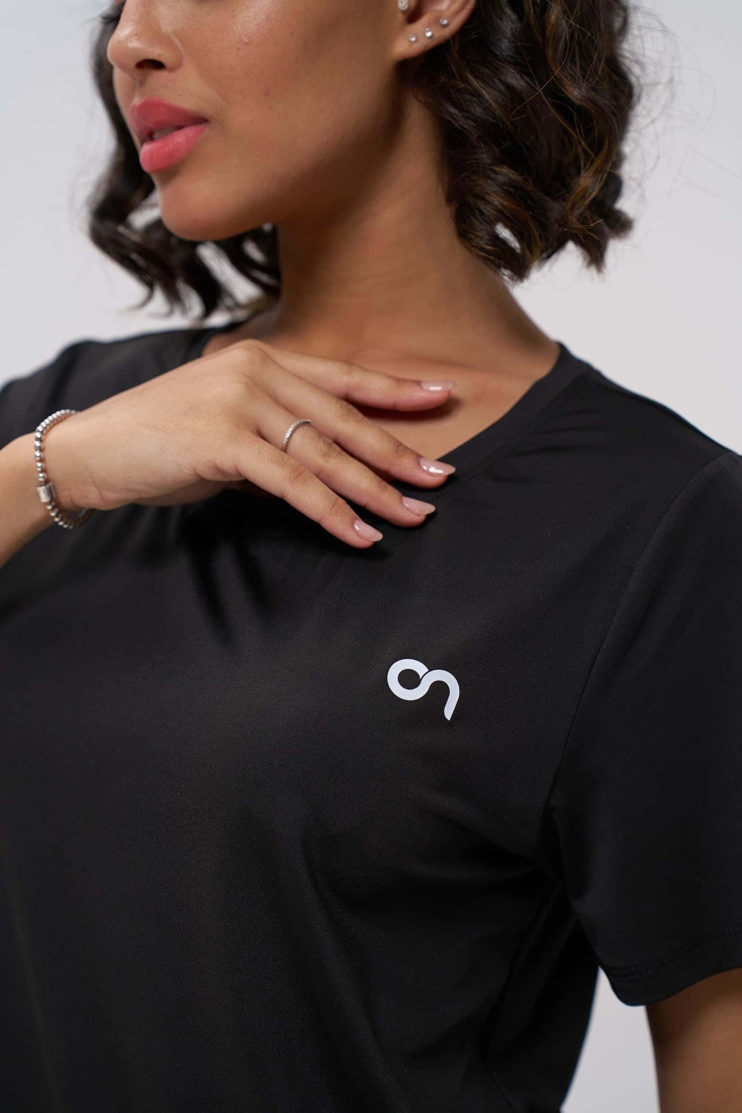 Black Women's workout t-shirt – soft, flexible, and perfect for training